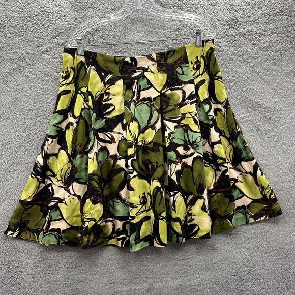 Sunny Leigh Size‎ 14 Skirt Green Floral Side Zip - Picture 5 of 8